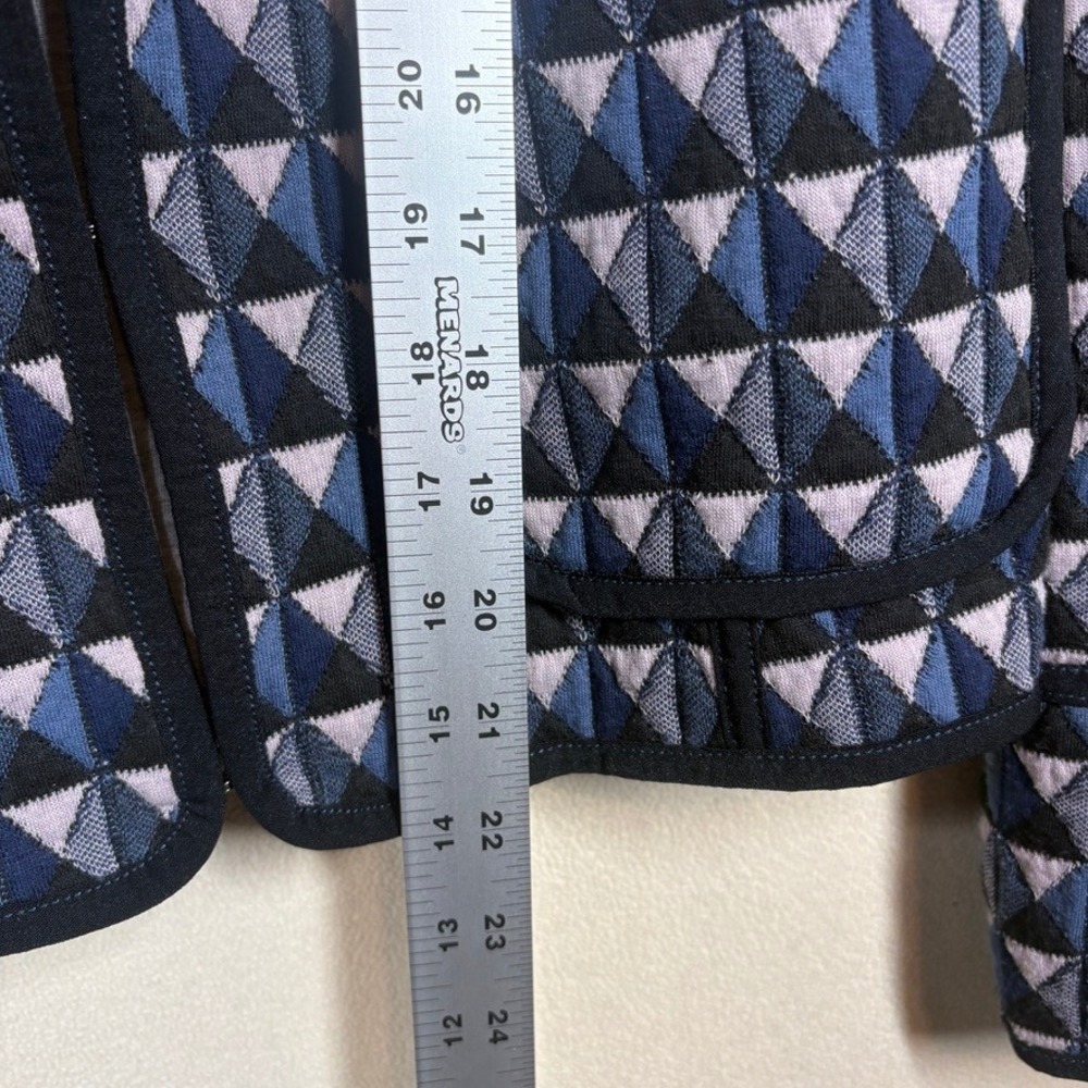 Hei Hei Anthropologie Quilted Vala Knit Blazer Jacket S Blue Prep Grandma Chic - Picture 8 of 8